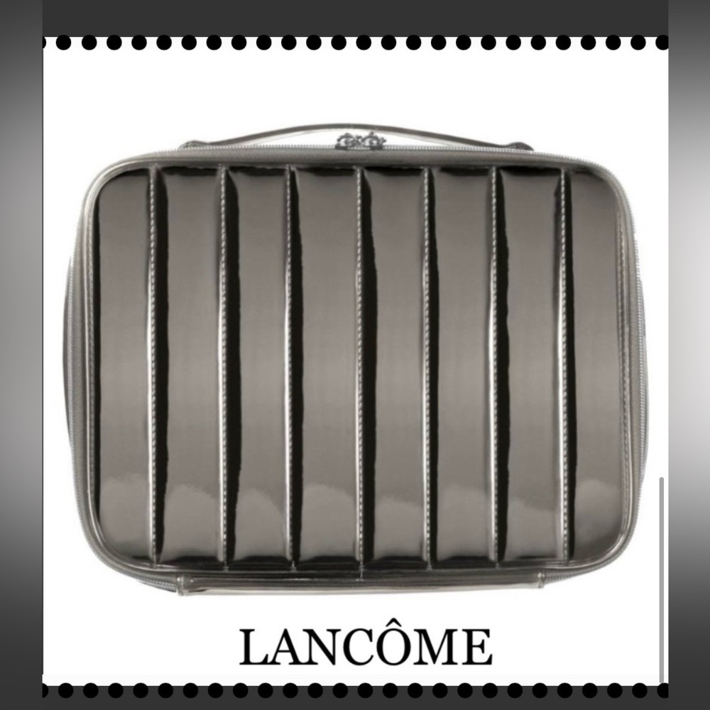 Lancôme Silver (Gun Metal) Colored Travel Case Measures 9x12x4’ 🌳🆕🌳.